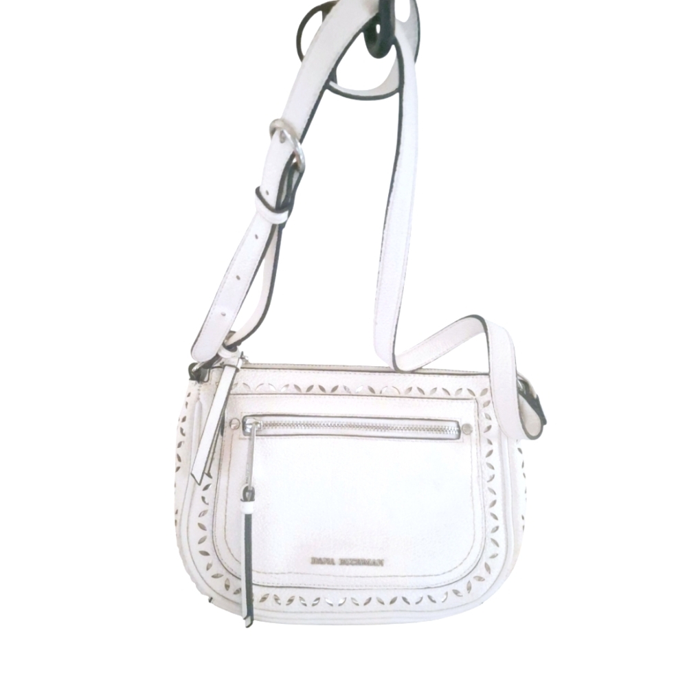 Dana Buckman White Saddle Crossbody Bag
